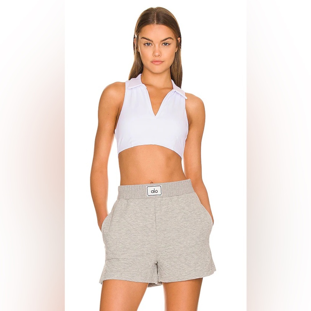 Alo Yoga charmed collar bra tank White size Small
